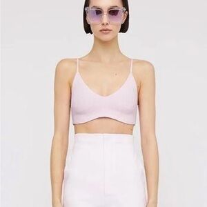NWT SCANLAN THEODORE CREPE KNIT BRALETTE IN TINTED PINK